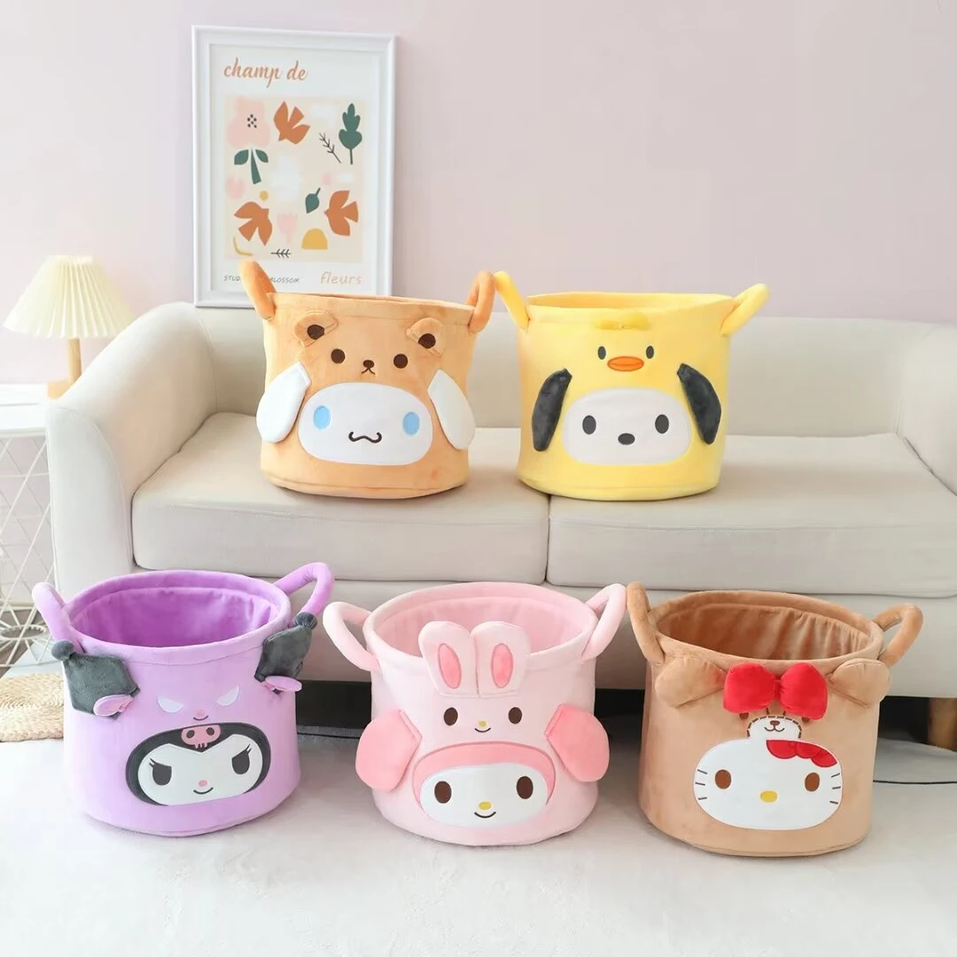 Милое ведро для хранения большой емкости Kawaii Anime Kuromi My Melody Cinnamoroll домашняя спальня