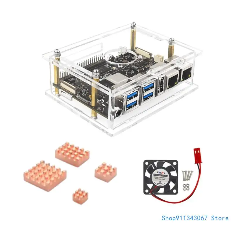 

Clear Acrylic for VisionFive2 Board with Optional Cooling Fan and Heat Sink Pads Radiator Drop shipping