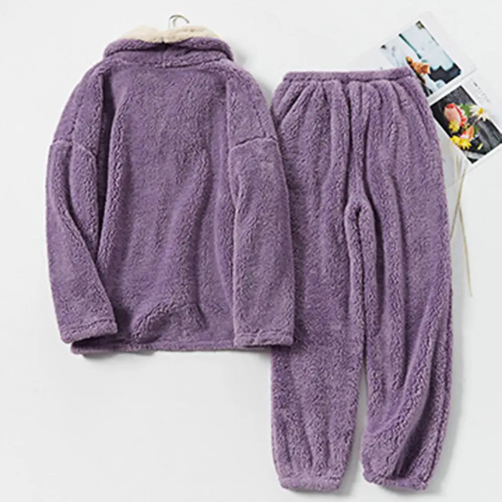 Soft Women Nightie Set Long Sleeves Keep Warm Casual Winter Homewear Suit  Hat Women Pajamas for Sleeping