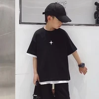 childrens round neck new temperament summer t shirt five point sleeve simple trend all match korean style childrens clothing