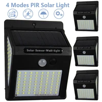 solar outdoor light solar panel motion sensor garden wall lamps 230 led 124 pack smart lighting 4 modes waterproof spotlights