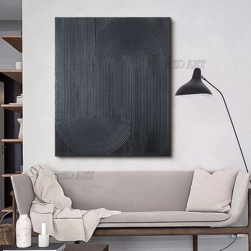 

Новое поступление, холщовая Настенная картина, черные линии ручной работы, картина маслом на холсте, акриловый дизайн, настенное искусство, украшение для дома без рамы