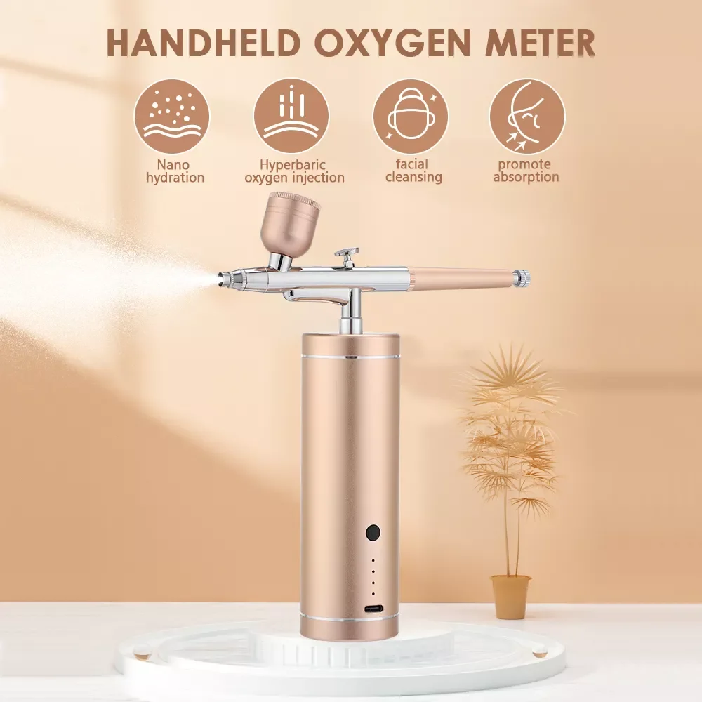 

NEW2023 Facial Airbrush Air Compressor Kit Nano Sprayer Water Oxygen Injector Gun for Nail Art Tattoo Crafts Cake Makeup Mist Ai