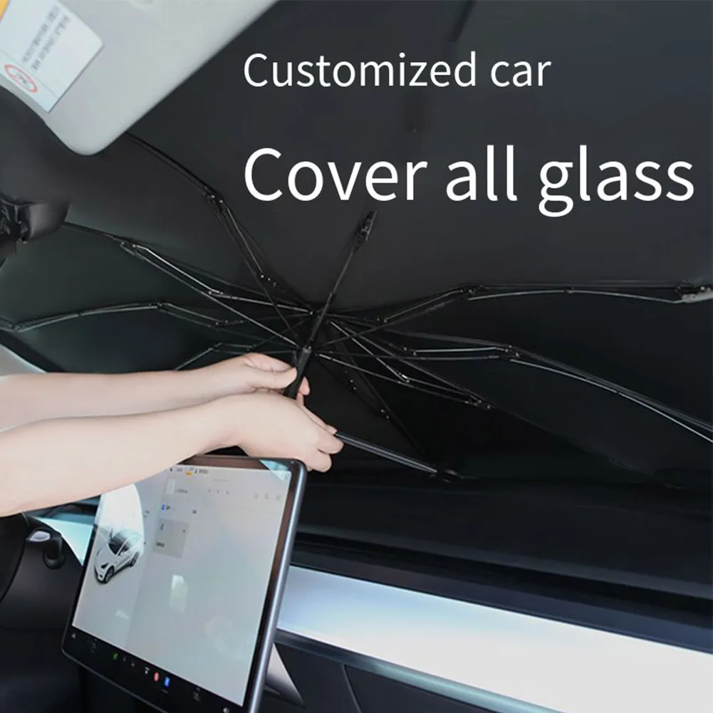 

For Tesla Car Sunshade Foldable Design With Storage Bag For Easy Storage