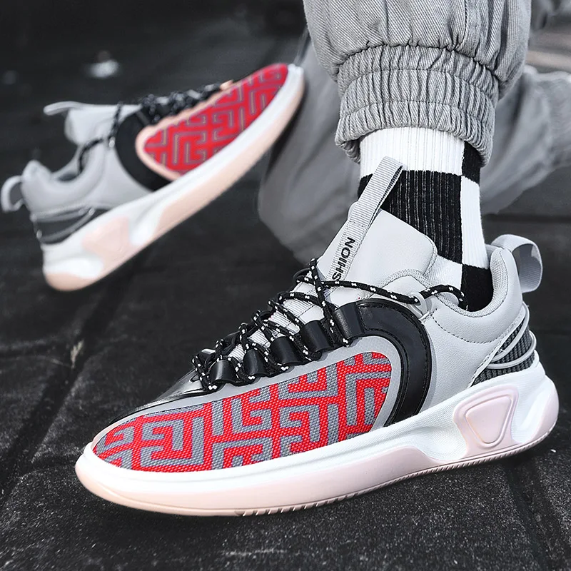 Brand Men's Breathable Basketball Shoes Non-Slip Sports Shoes Comfortable Gym Training Athletic Shoes Trendy Boys Tennis Shoes