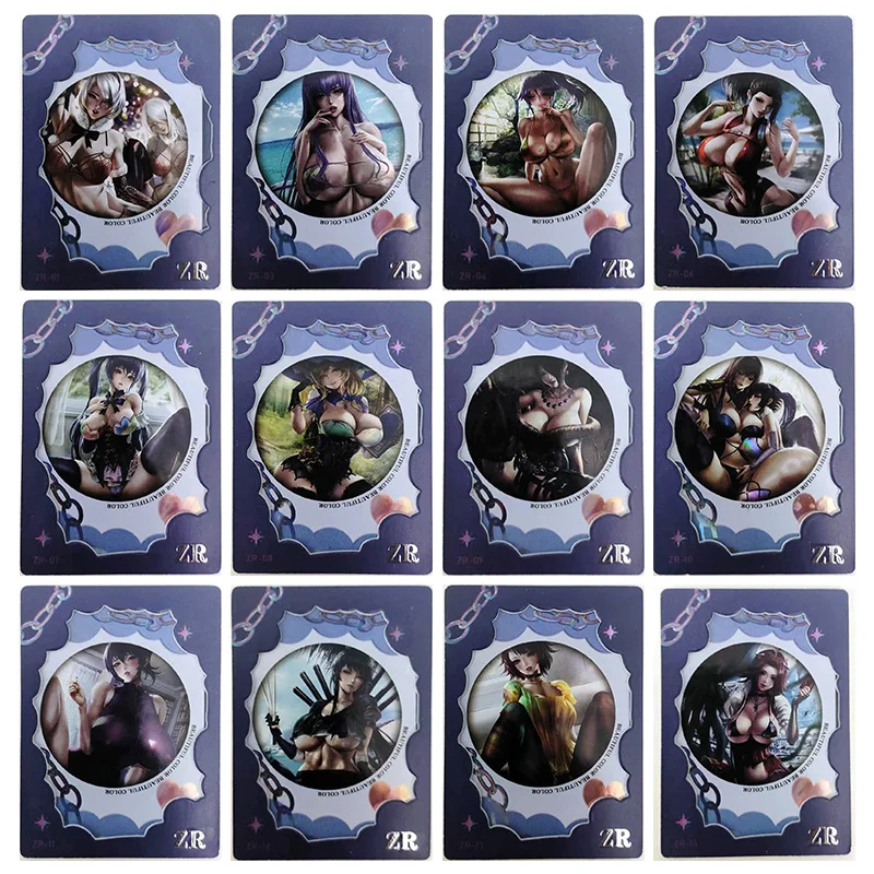 

Anime Goddess Story Rare ZR Refractive Flash Cards Tokisaki Kurumi Mai Shiranui Toys for boys Collectible Cards Birthday Gifts