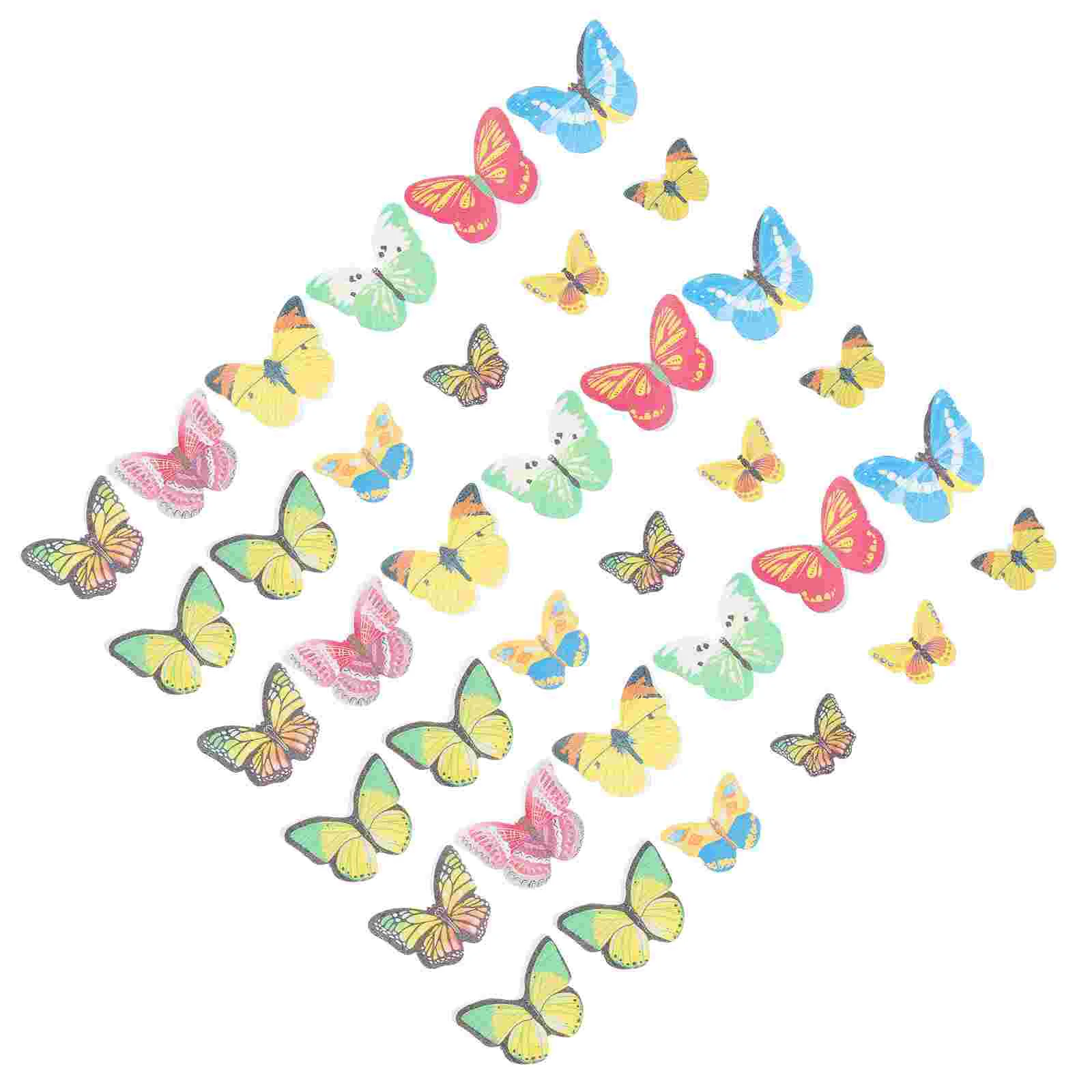 

150 Pcs Creative Butterflies Decors Cake Plugins for Cakes And Parties (Assorted Color)