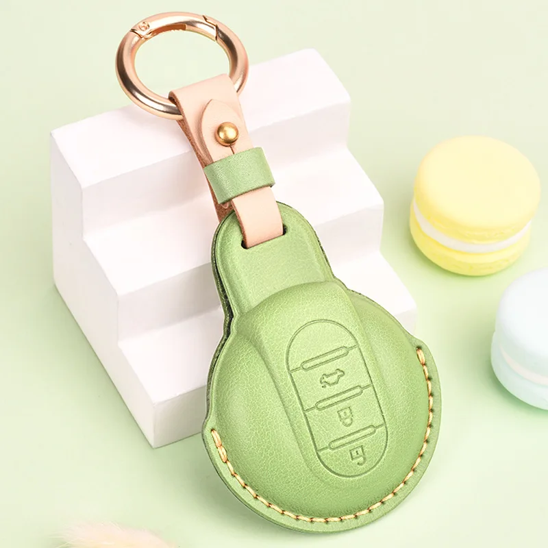 

Leather Car Key Cover Keyring Case for BMW Mini Cooper Countryman F54 Clubman F55 F56 F57 F60 Remote Keychain Holder Shell Bag