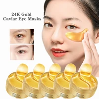 600pcs wholesale 24k gold caviar eye mask crystal collagen gel eye patch anti aging remove dark circle anti puffiness cosmetics