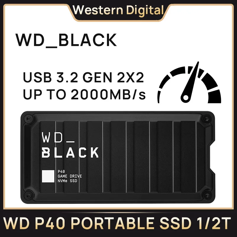 

Western Digital WD_BLACK P40 SSD 500GB 1TB 2TB Portable Solid State Drive USB3.2 GEN 2X2 2000MB/s for Gamer PS5 XBOX PS4 Laptop
