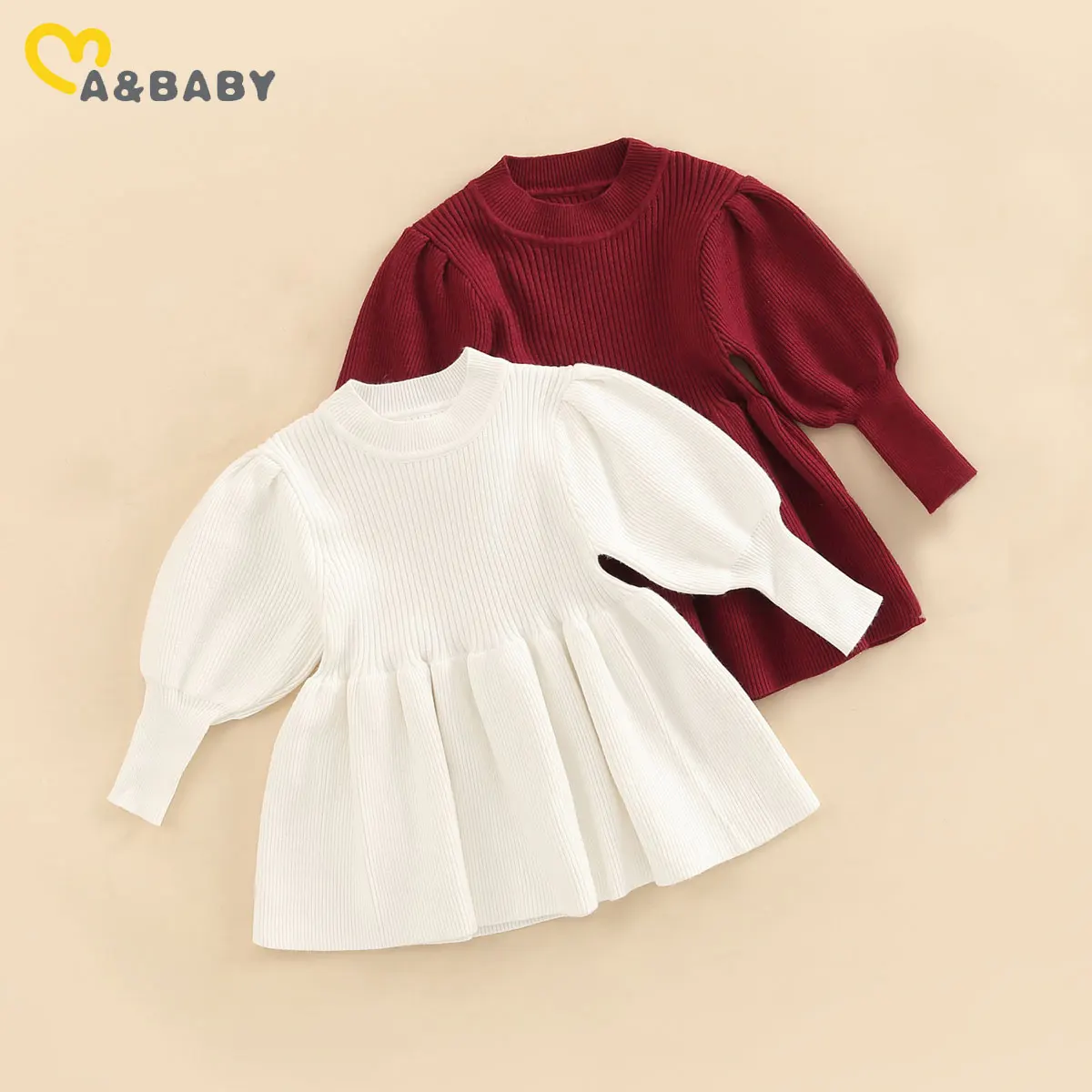 

Ma&Baby 6m-3Years Christmas Girl Red Dress Toddler Infant Baby Girl Knit A-line Dresses Warm Autumn Winter Clothes Xmas Costumes
