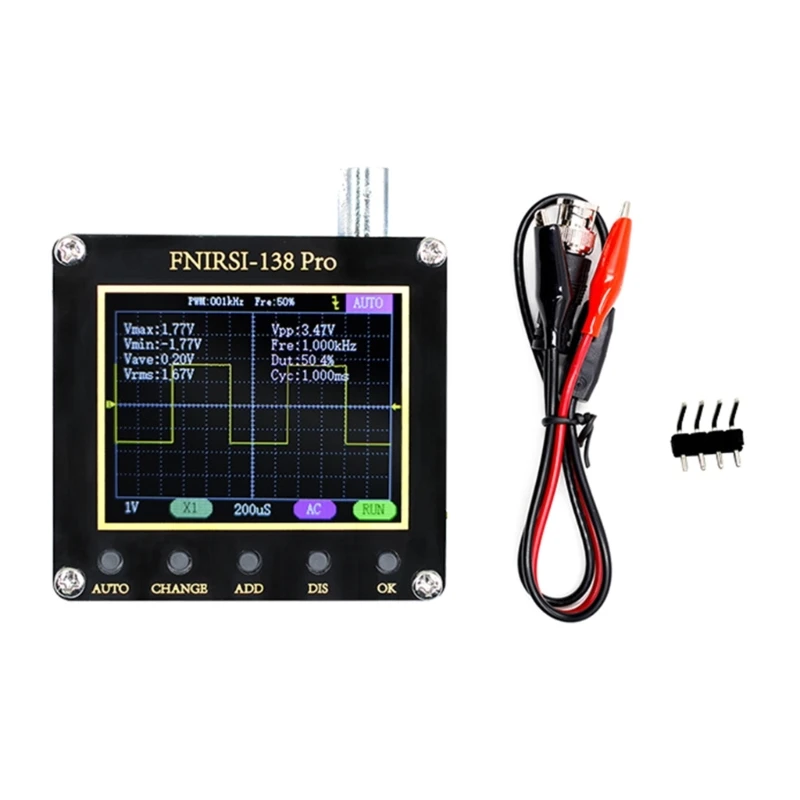 

Mini Handheld Digital Oscilloscope 2.5MS/-s High Sampling Rate 200KHz Bandwidth 2.4” LCD-Screen Pocket Oscilloscopes