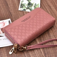 new womens purse long large capacity double zipper hand purse eomens double layer hand grip foreskin clip