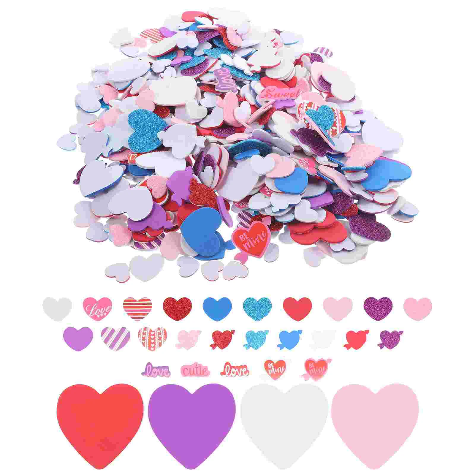 

Stickers Heart Sticker Foam Day Envelope Valentine S Hearts Craft Shaped Self Adhesive Glitter Decor Laotop Luggage Wedding