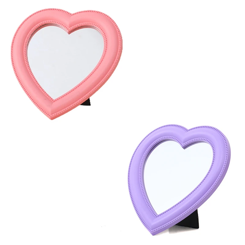 

Love Mirror Desktop Makeup Mirror Wall Mounted Dual-Use Vanity Mirror Girl Room Wall Decor Heart-Shaped Mirror
