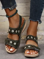 vintage embroidery wedges sandals women non slip thick sole casual shoes woman 2022 summer platform sandalias size 42