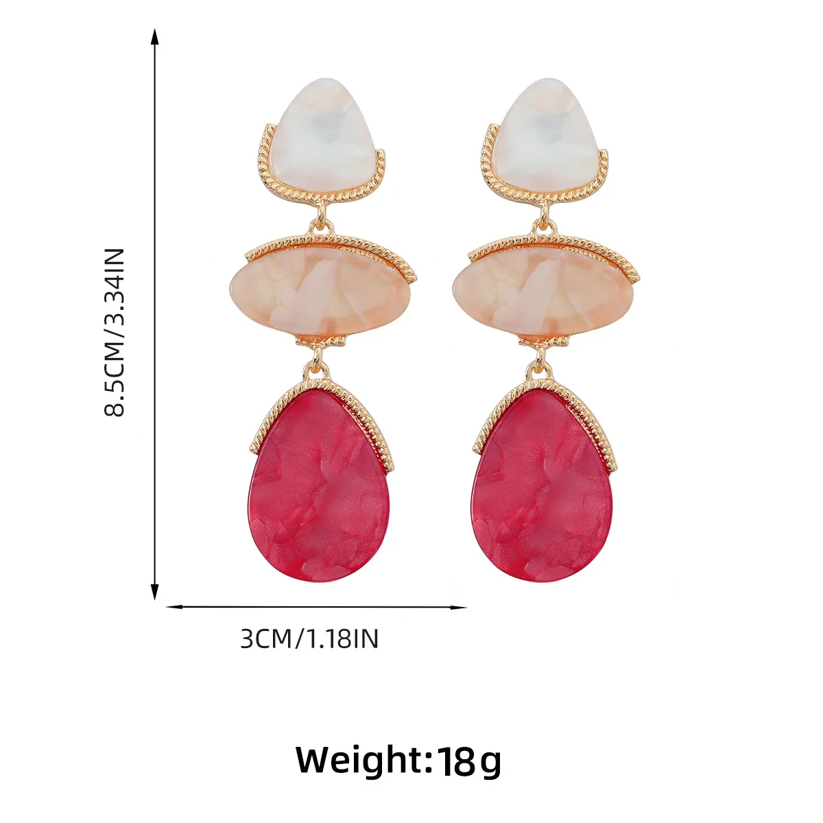 2023 New Acrylic Resin Dangle Drop Earrings for Women Fashion Multilayer Geometric Earrings Statement Jewelry Holiday Party Gift