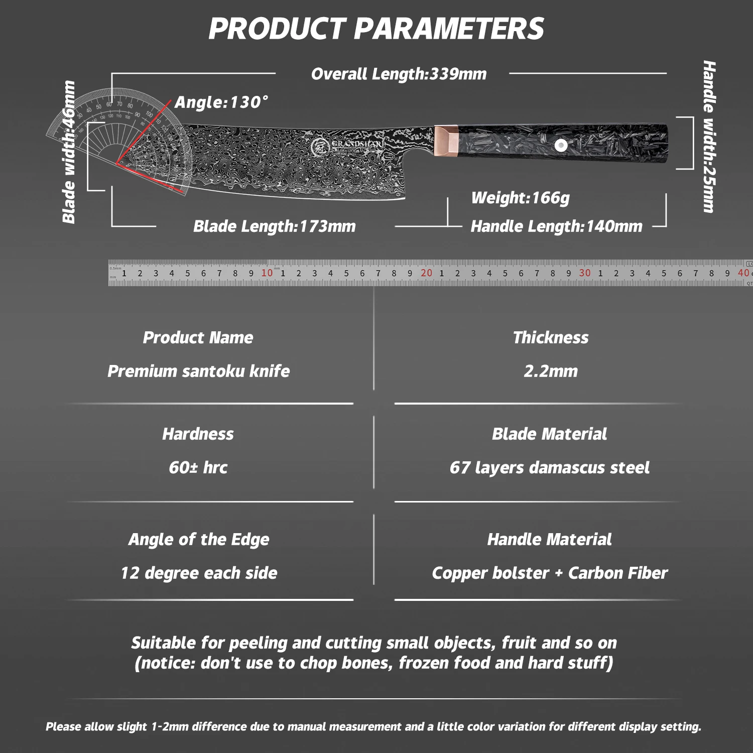 Нож Grandsharp 6 8 дюйма Santoku 67 слоев дамасской стали стальной кухонный нож 10Cr15CoMoV с