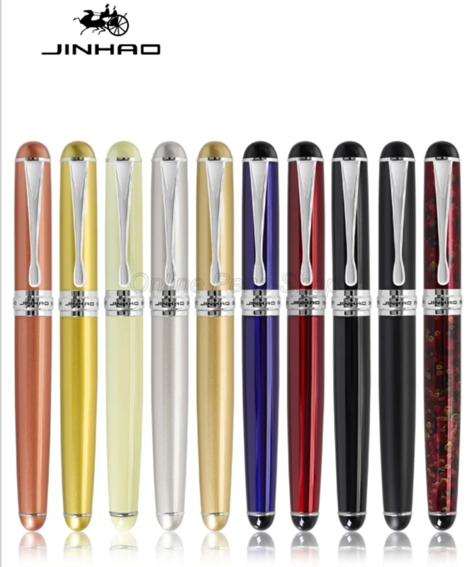 

Jinhao 750 Metal Barrel Silver Trim Roller Ball Pen Refillable Professional Office Stationery Writing Accessory