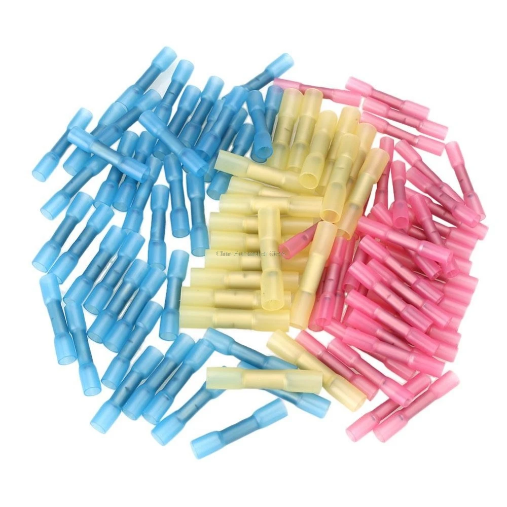 

100PCS Mixed Heat Shrink Butt Electrical Crimp Terminals Wire Cable Connectors