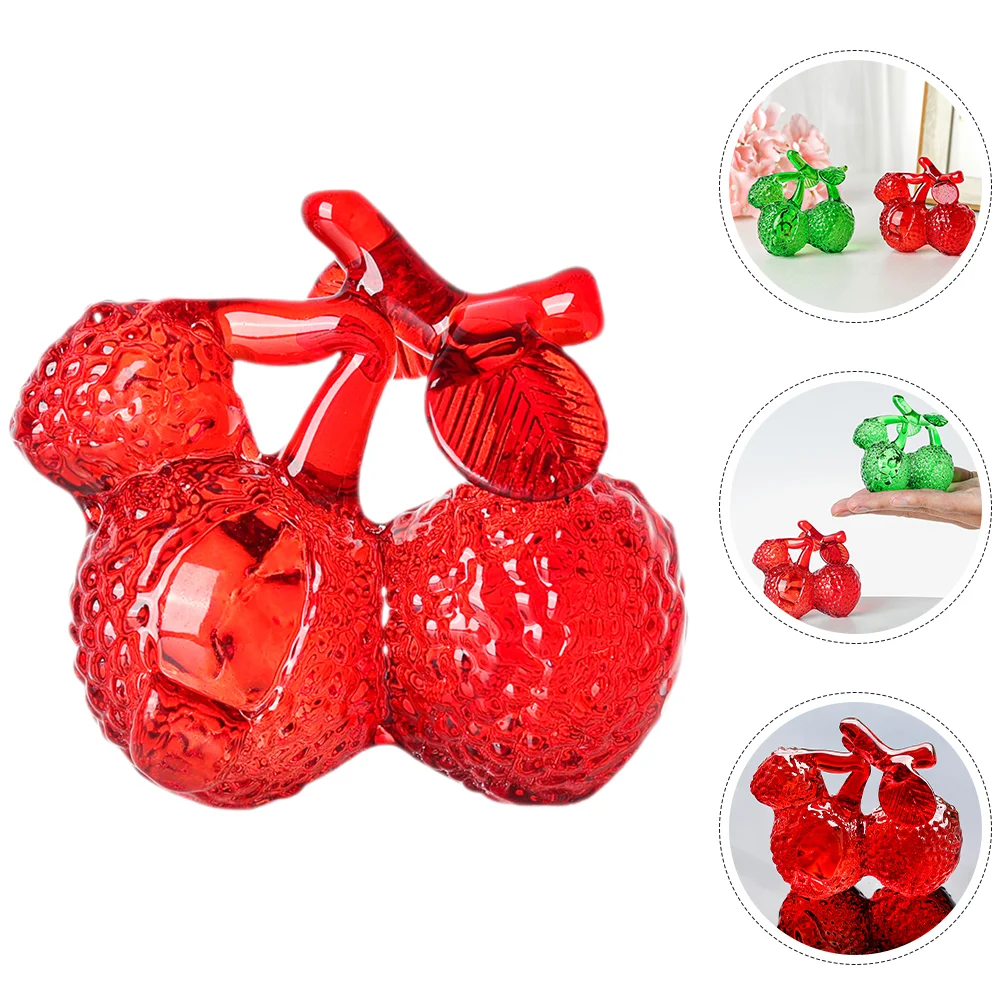 

Simulated Lychee Ornaments Fruit Decor Household Crystal White Litchi Desktop Adornment Photography