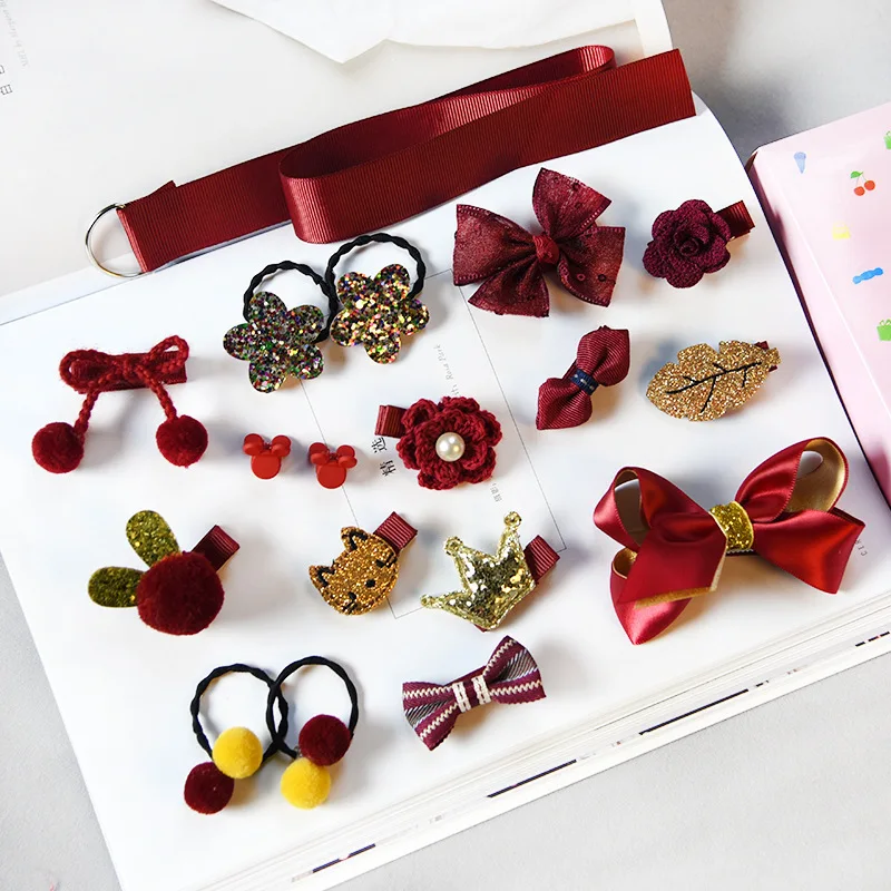 

18Pcs Set Children's Hairpin Headdress For Girls Baby Girl Hair Accessories Headwear Kids Gift For Birthday Party Wear Accessory