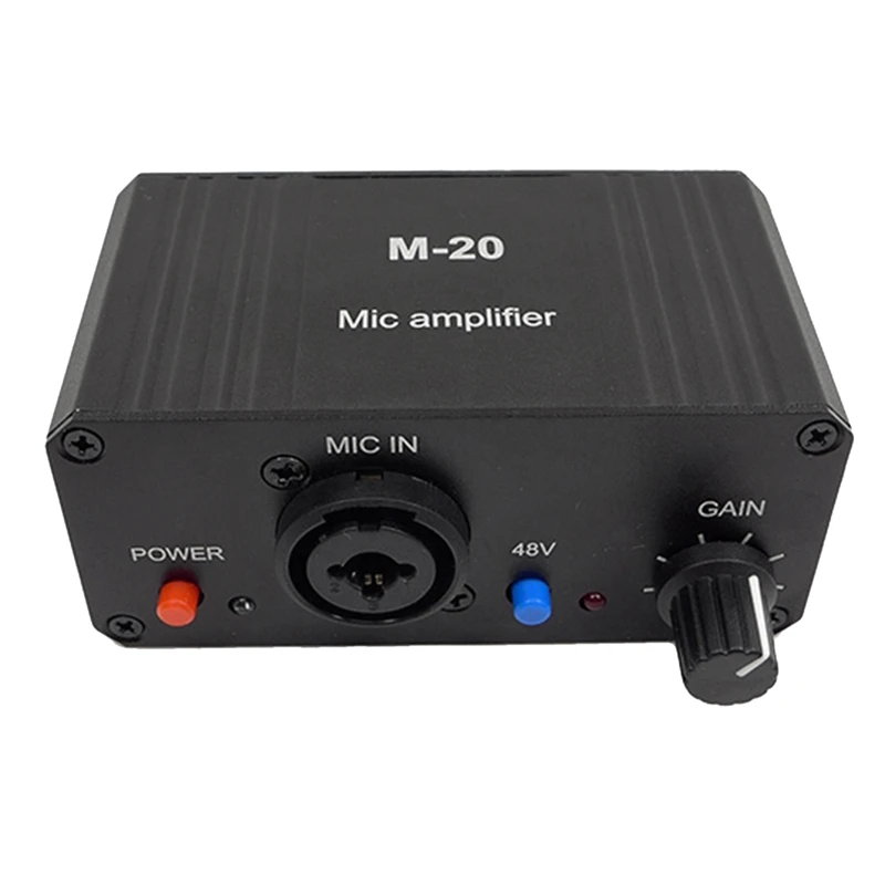 

1Set Dynamic Microphone Condenser Microphone Amplifier M-20 Audio 48V Phantom Power Charging Black For Live Sound Card Speaker