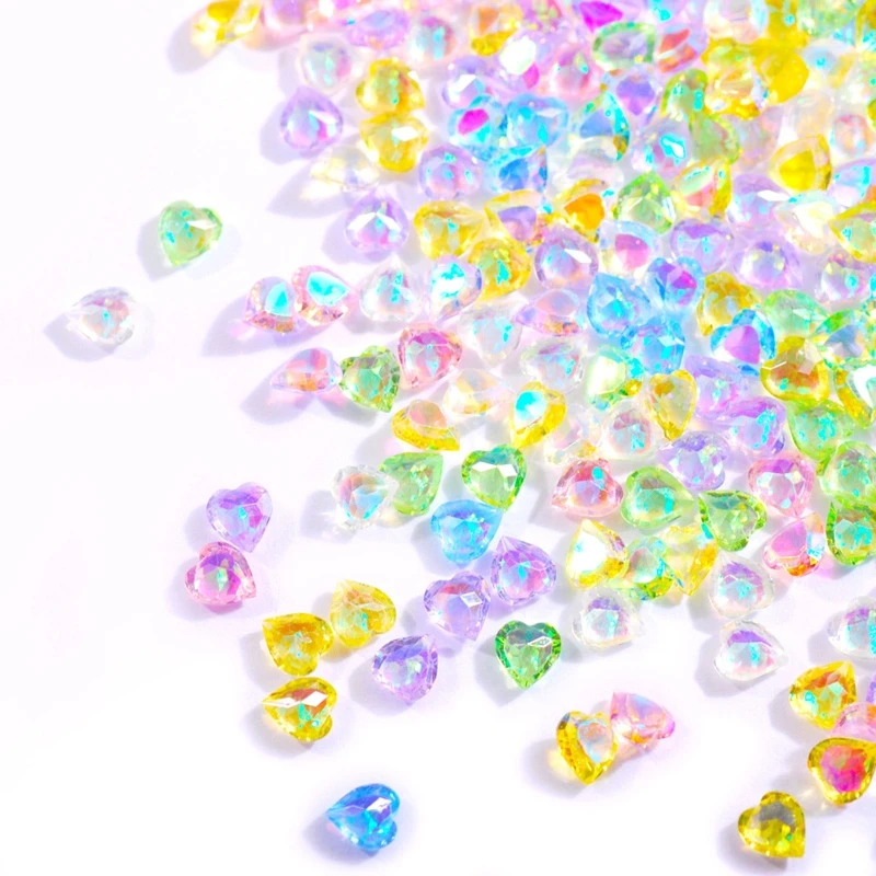 

Heart Rhinestone Charms for Nail Art Nail Decoration Jewelry Cloth Accs 100pcs K3ND