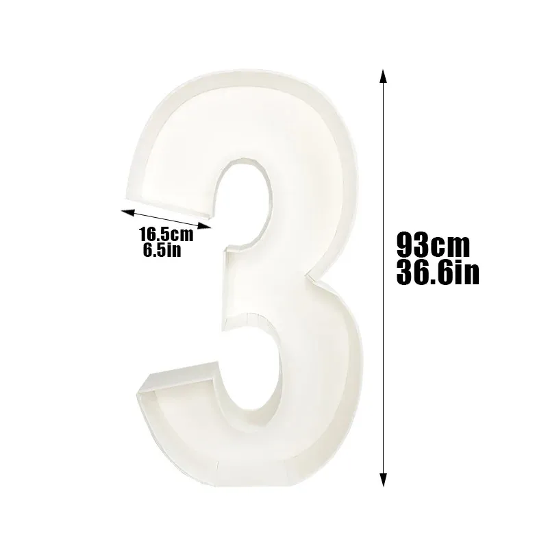 93 см гигантский воздушный шар с номером наполнительная коробка рамка для