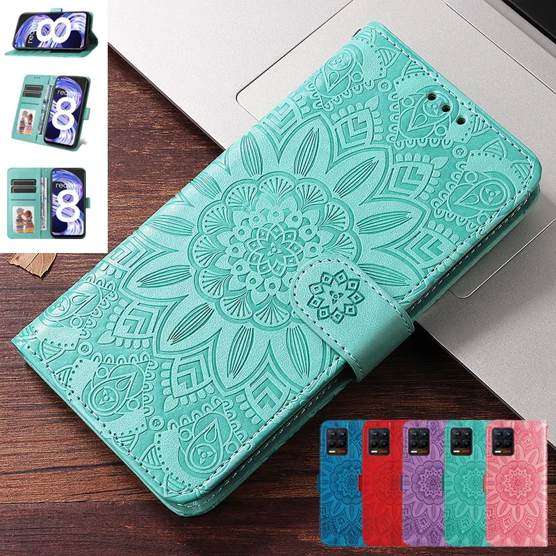 

For Oppo Reno 8 7 Pro Find X5 Lite ShockProof Leather Card Slot Wallet Case Cover For Oppo Reno 8 7 Sun Flower Pattern Fundas
