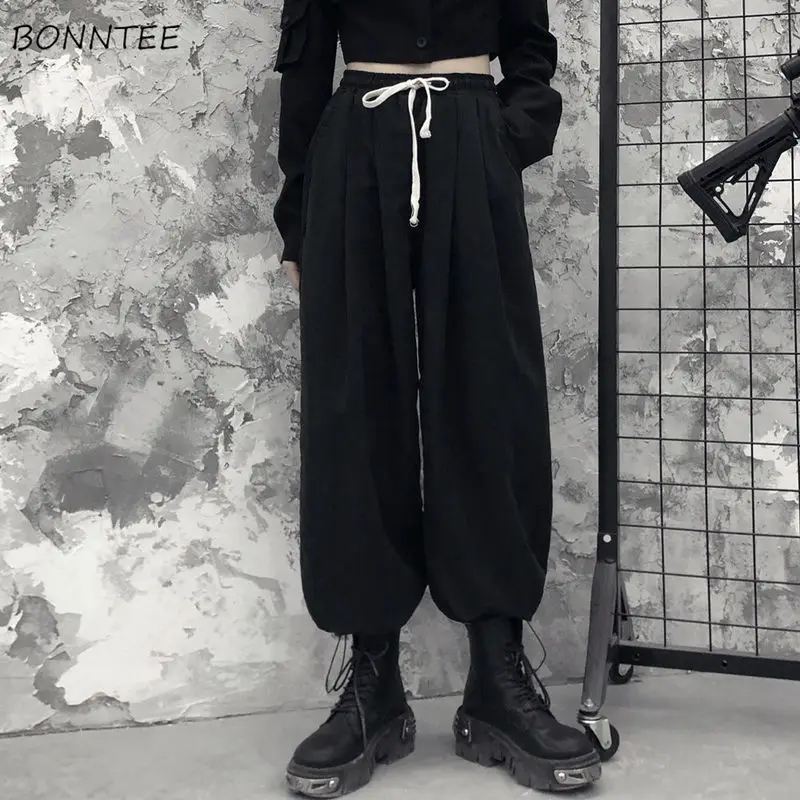 

Casual Pants Women Comfort Mujer BF Pockets Baggy Letter Tender Joggers All-match Thicker Fall Street Teens Daily Trousers Warm