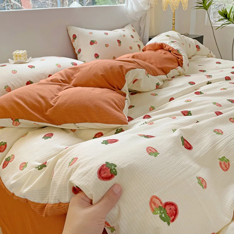 Жаккардовый хлопковый комплект Class a из четырех предметов пододеяльник промытой