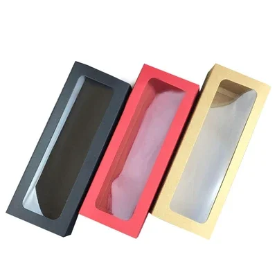 10 шт. черная крафт-большая подарочная коробка упаковка для крафт-бумаги окна