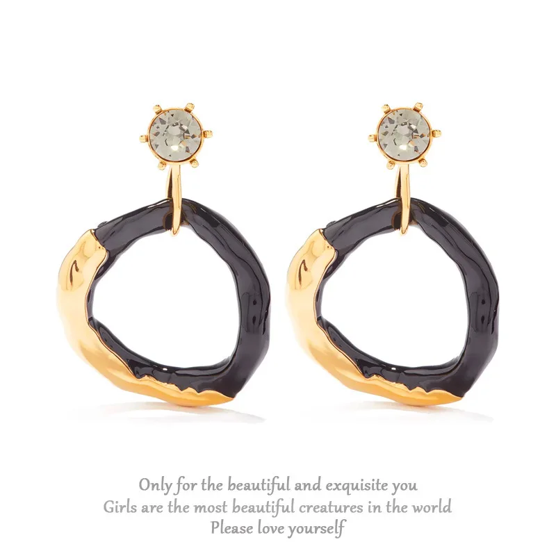 

Женские винтажные серьги-гвоздики, металлические серьги с подвесками неправильной формы, роскошные аксессуары в Корейском стиле, модные юв...