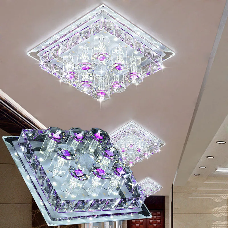LED Ceiling Lights 12W AC90-260V Crystal Ceiling Light Modern Crystal Aisle lamp Porch Hall LED Ceiling Lamp Corridor Lighting