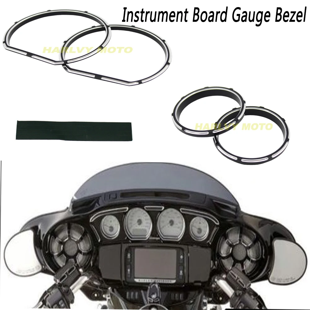 

Черная панель приборной панели калибра комплект Ободка для Touring Street Glide FLHX 14 15 16 17