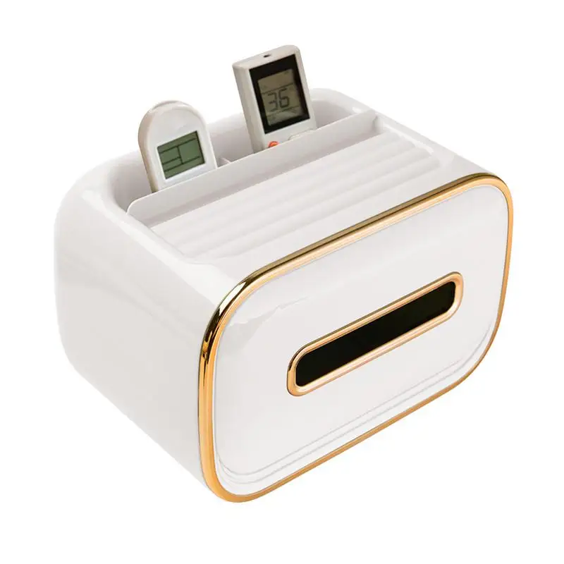 

Tissue Box Cover Multifunctional Tissue Box Cover With Remote Control Holder Box With Phone Holder Suitable For Bathrooms Living