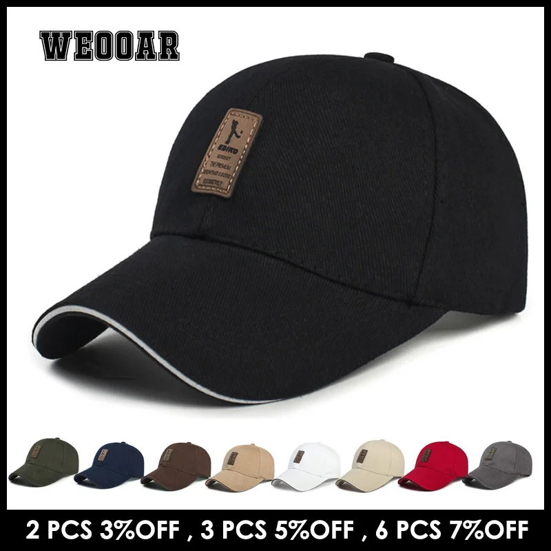 

WEOOAR Casual Women Baseball Cap for Men Trucker Dad Hats 2022 Summer Bone Adjustable Golf Fitted Snapback Caps Cotton Black Bob