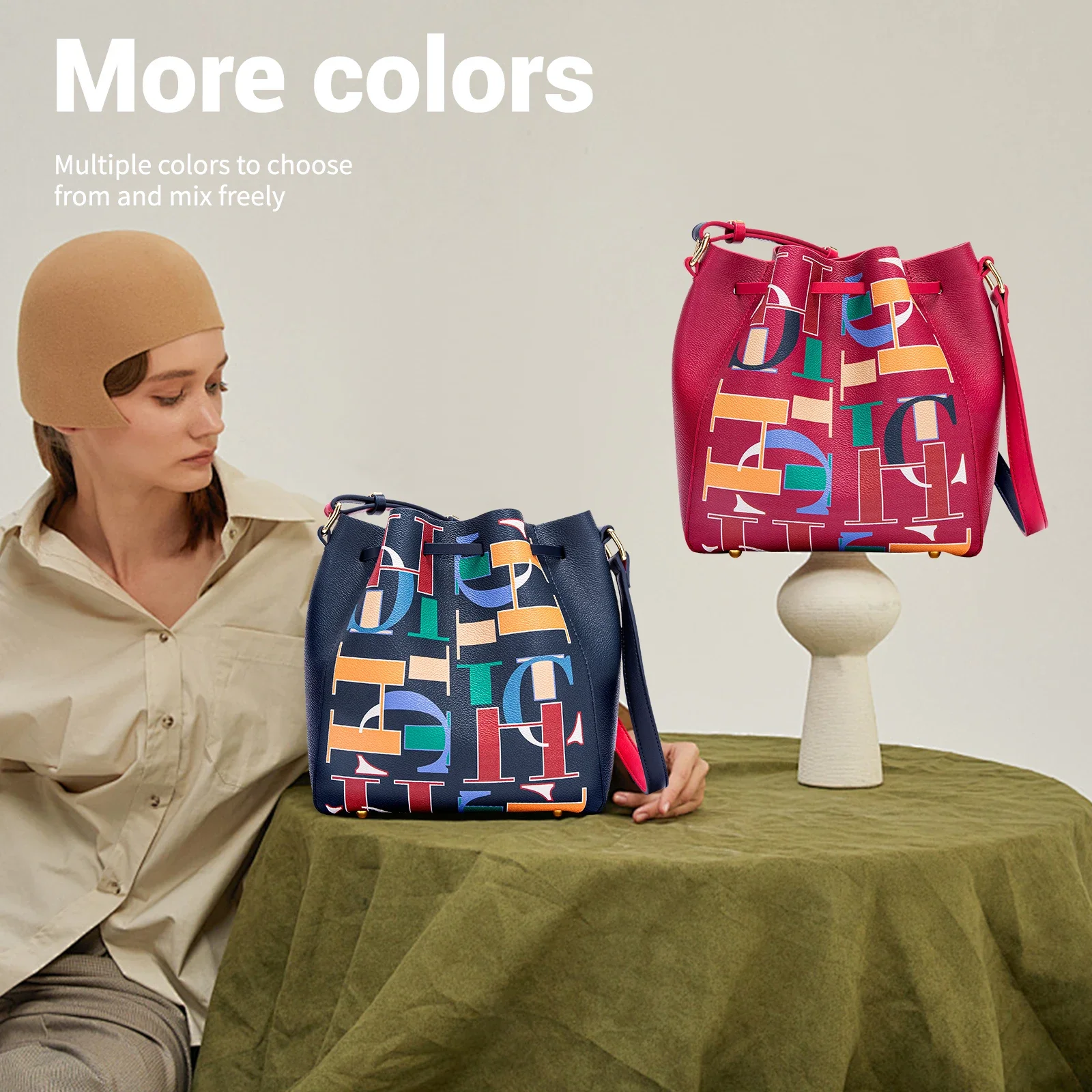 Женская деловая сумка на шнурке Классическая вместительная через плечо для