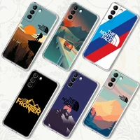 outdoor brand clear cases for samsung galaxy s21 s20 fe s22 ultra s10e s10 s9 plus soft phone cover faces scenery tempered coque