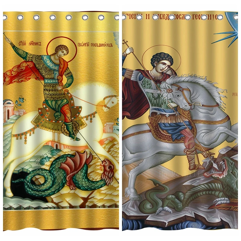 

Saint George's Sign Of The Great Martyr Kill The Dragon Orthodox Church Shower Curtain By Ho Me Lili For Bathroom Decor