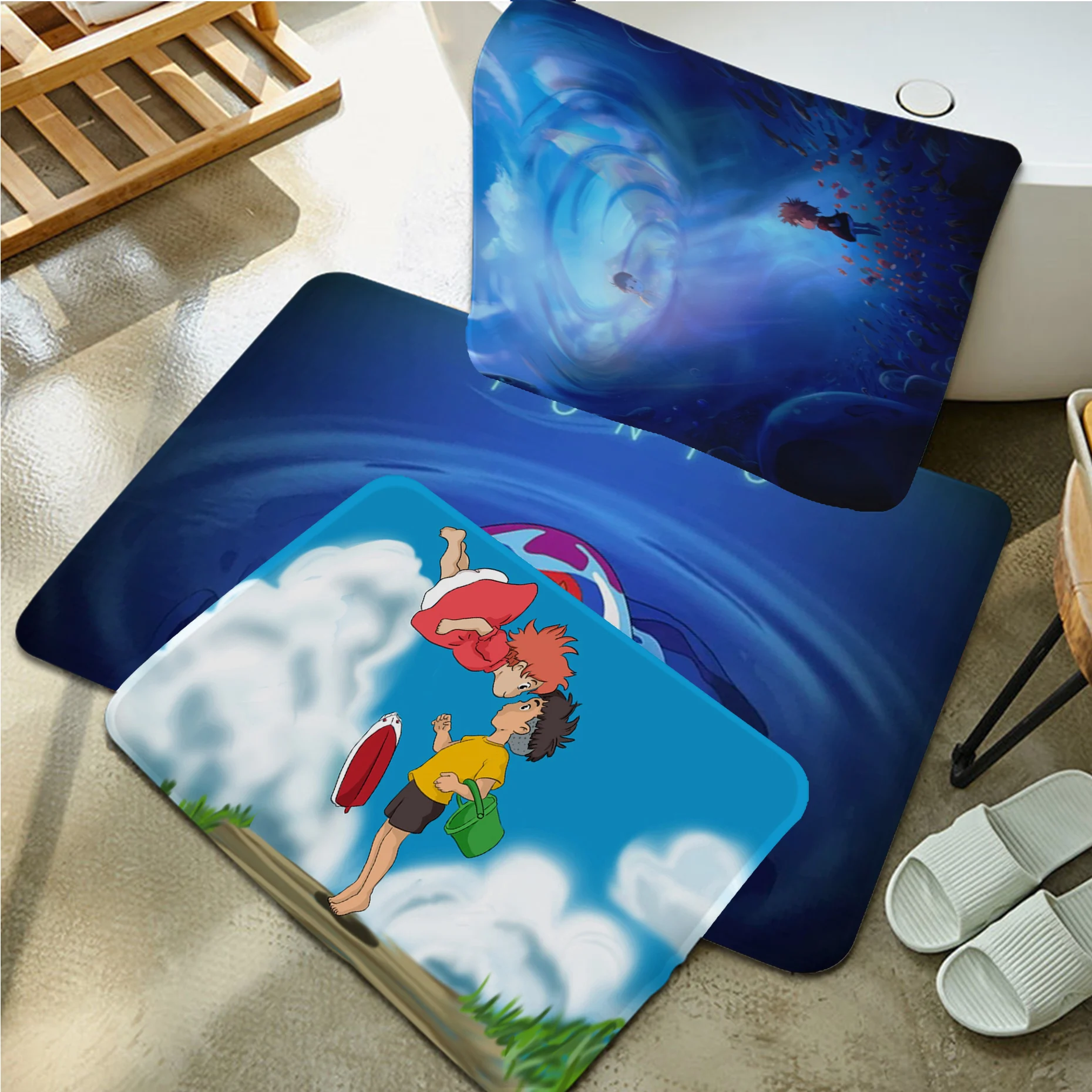 

Ponyo On The Cliff Bath Mat Cheaper Anti-slip Modern Living Room Balcony Printed Toilet Rug