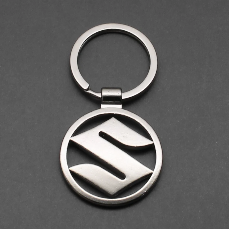 

1pcs 3D Metal Leather Car Styling Emblem Keychain Key Chain Rings For Suzuki Grand Swift Jimny Vitara Baleno SX4 car Accessorie