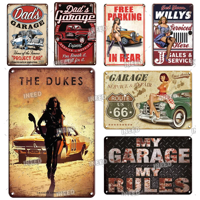 INEED Decor Beauty Pin Up Girl Poster Metal Signs Tin Plaque Vintage Plate For Car Motorcycle Home Pub Bar Garage Wall Decor