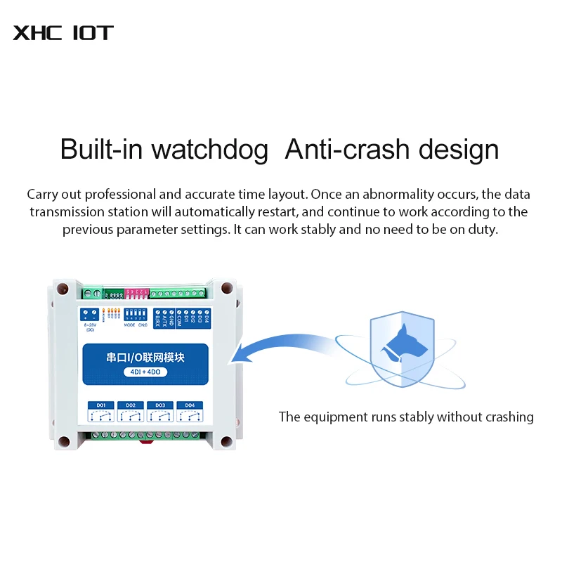 4DI + 4DO RS485  Modbus RTU Industrial Grade Serial Port I/O MA01-AXCX4040 XHCIOT Networking Module Data Acquisition Monitoring