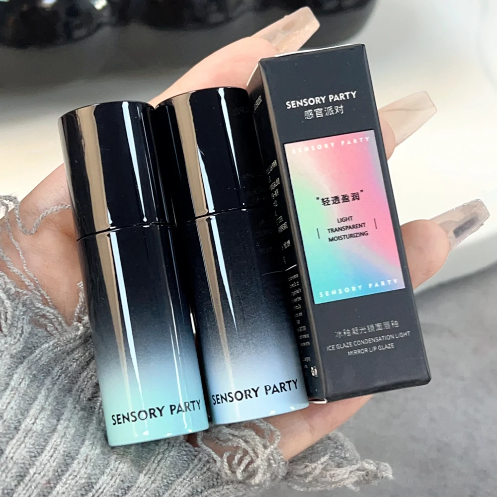 Зеркальный прозрачный глянцевый блеск для губ водостойкий не липкий красная