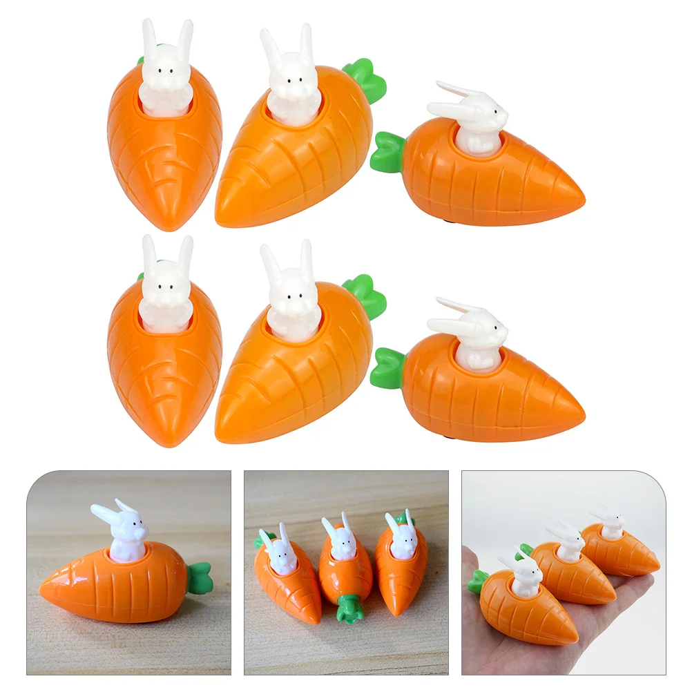 

6 Pcs Carrot Pull Back Toy Friction Powered Vehicle Toddlers Toys Boy Baby Party Favors Abs Child Mini Children