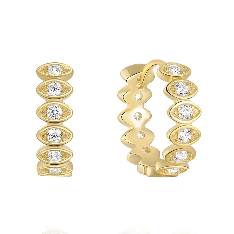 

Серьги-кольца женские из серебра 925 пробы с цирконом