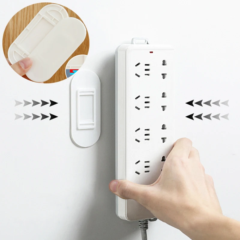 

Wall Organizer Storage No Perforations Wall Sticker Socket Holder No Punch Plug Fixer Without