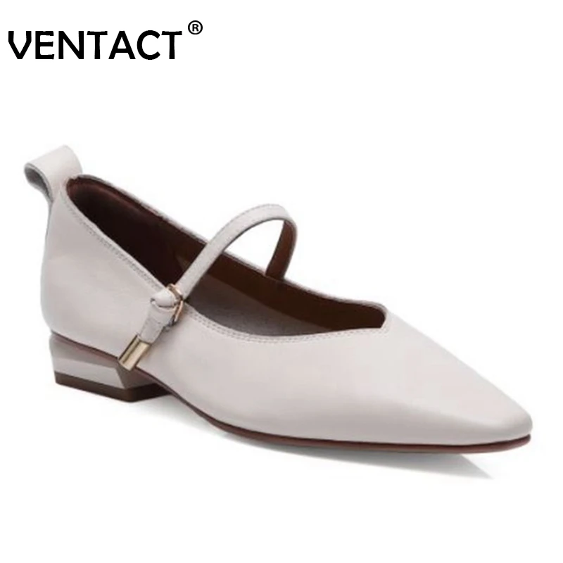 

VENTACT Women Flat Real Leather Female Shoes 2022 New Arrival Spring Ins Fashion Casual Daily Ladies Footwear Size 33-40